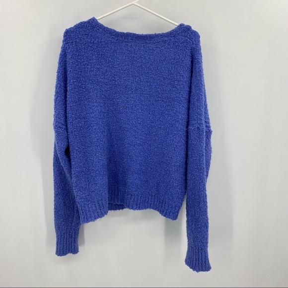Free People Blue Relaxed Sweater Medium - Picture 4 of 9